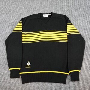 Vintage Purdue Boilermakers Sweater Mens Medium Black Striped NCAA Brian MacNeil